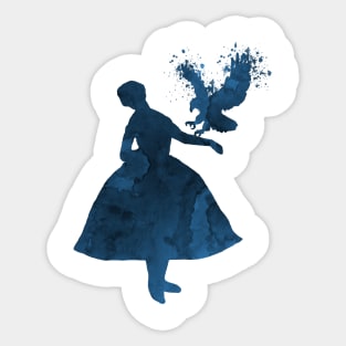 A girl with an eagle Sticker